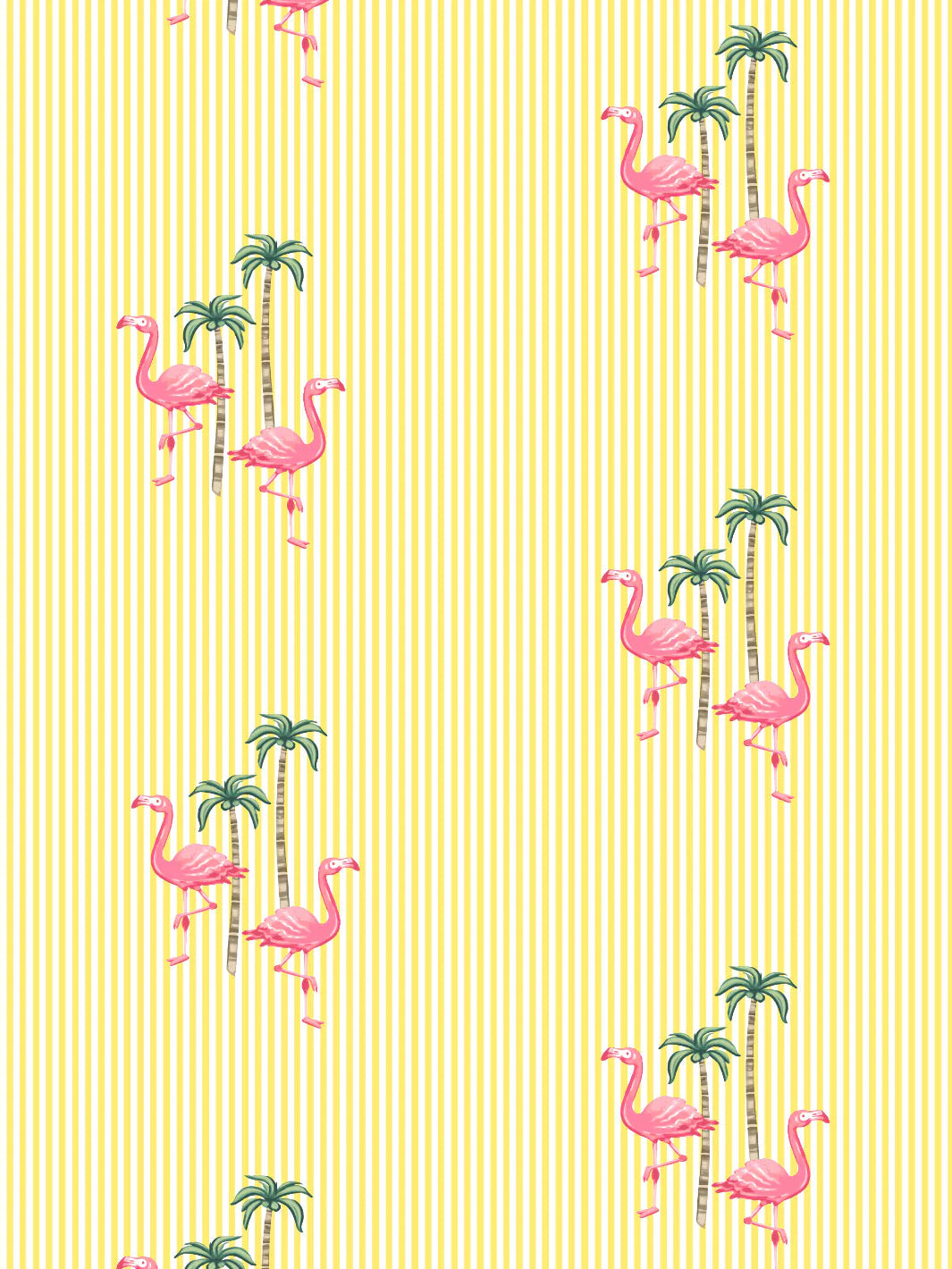 'Barbie™ Land Flamingo Pinstripe' Wallpaper by Barbie™