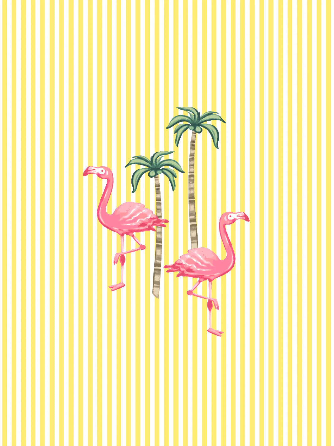'Barbie™ Land Flamingo Pinstripe' Wallpaper by Barbie™