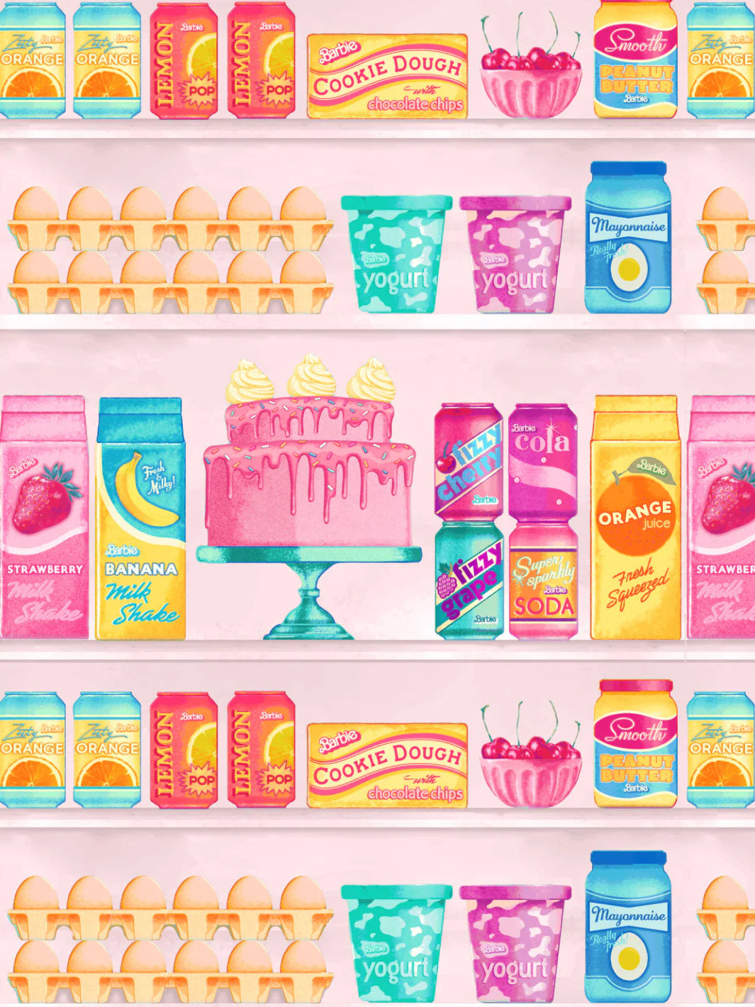 Barbie Pantry Wallpaper- Barbie Movie Collection