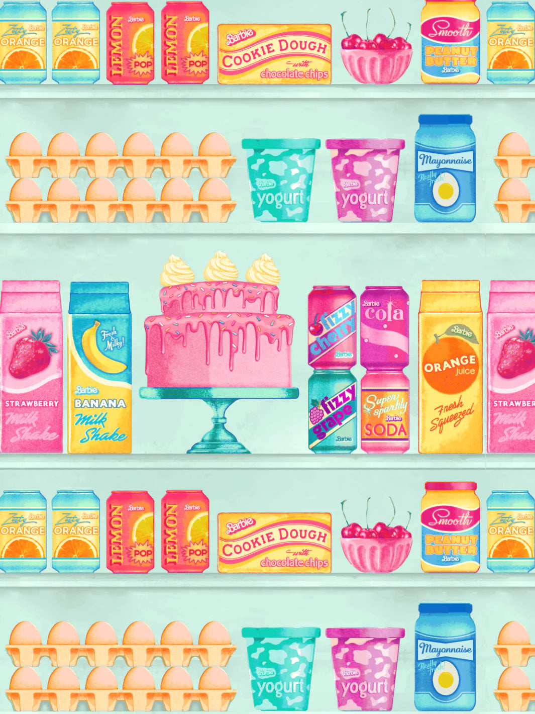 Barbie Pantry Wallpaper- Barbie Movie Collection