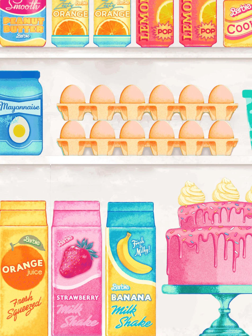 Barbie Pantry Wallpaper- Barbie Movie Collection