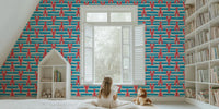 Lobster Stripe Beach House Fun Mural by HappyWall