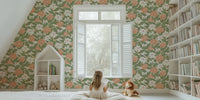 Whimsical Botanical Fun Cat Mural by HappyWall
