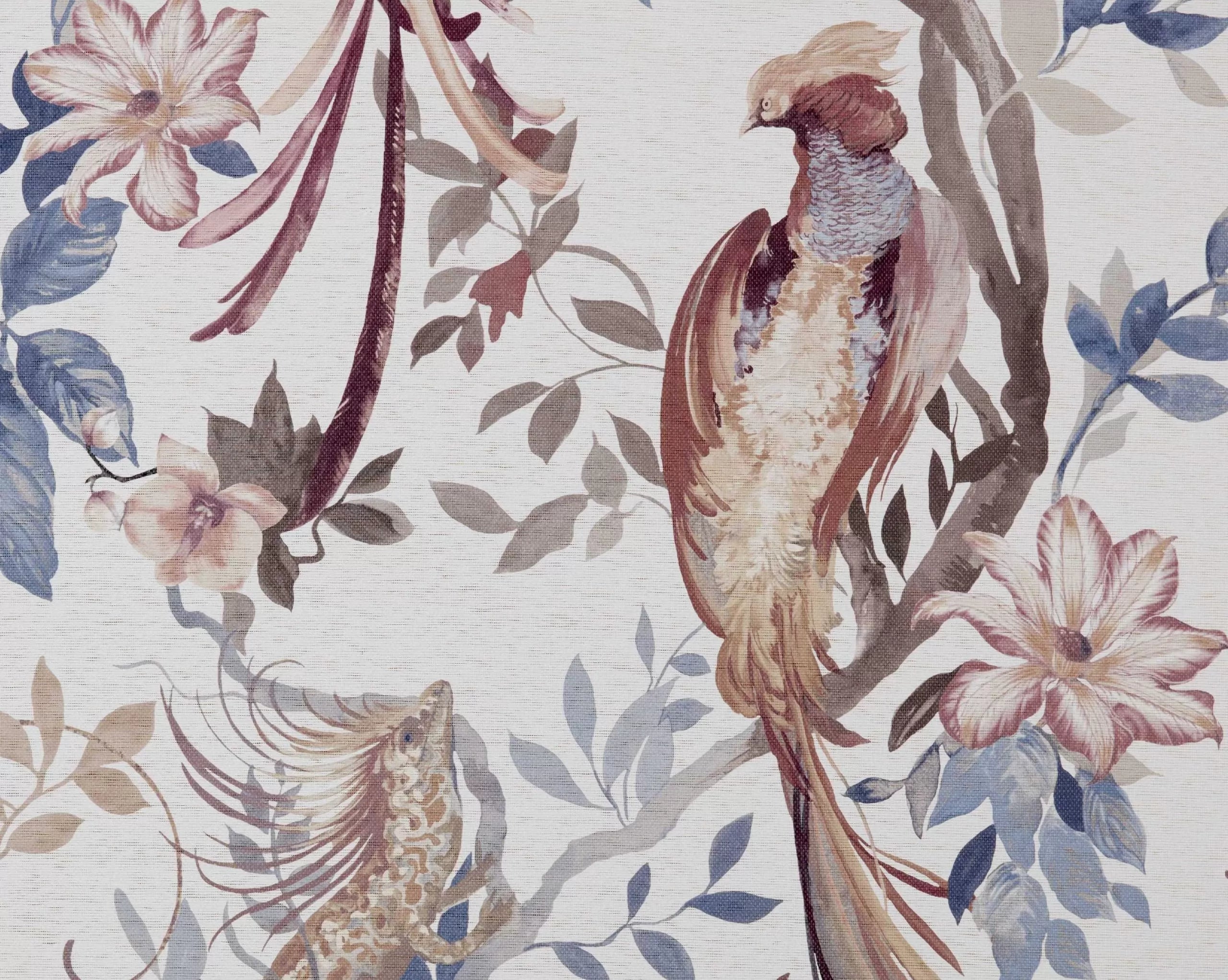 Bird Sonnet Luxury Paper Weave Wallpaper by 1838