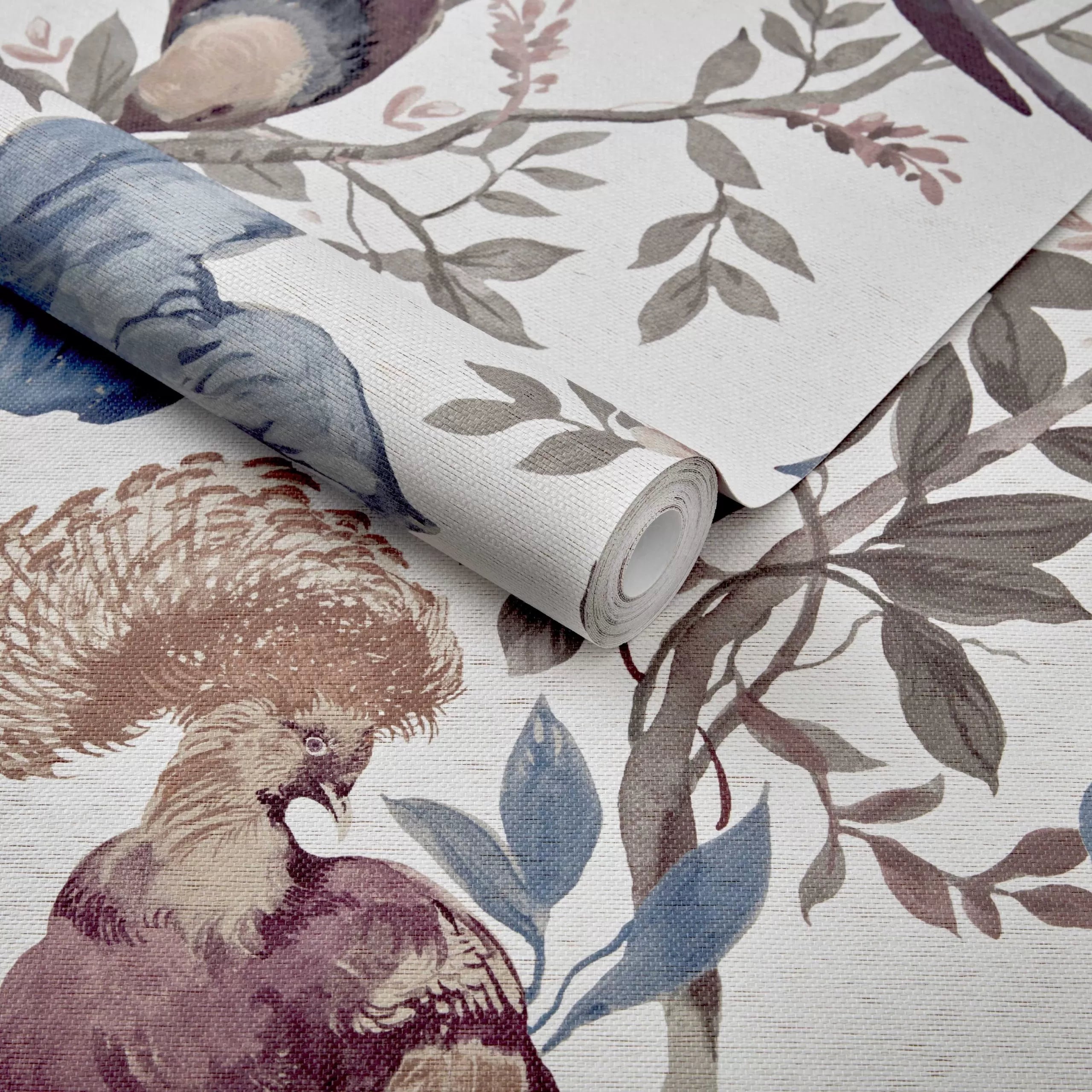 Bird Sonnet Luxury Paper Weave Wallpaper by 1838