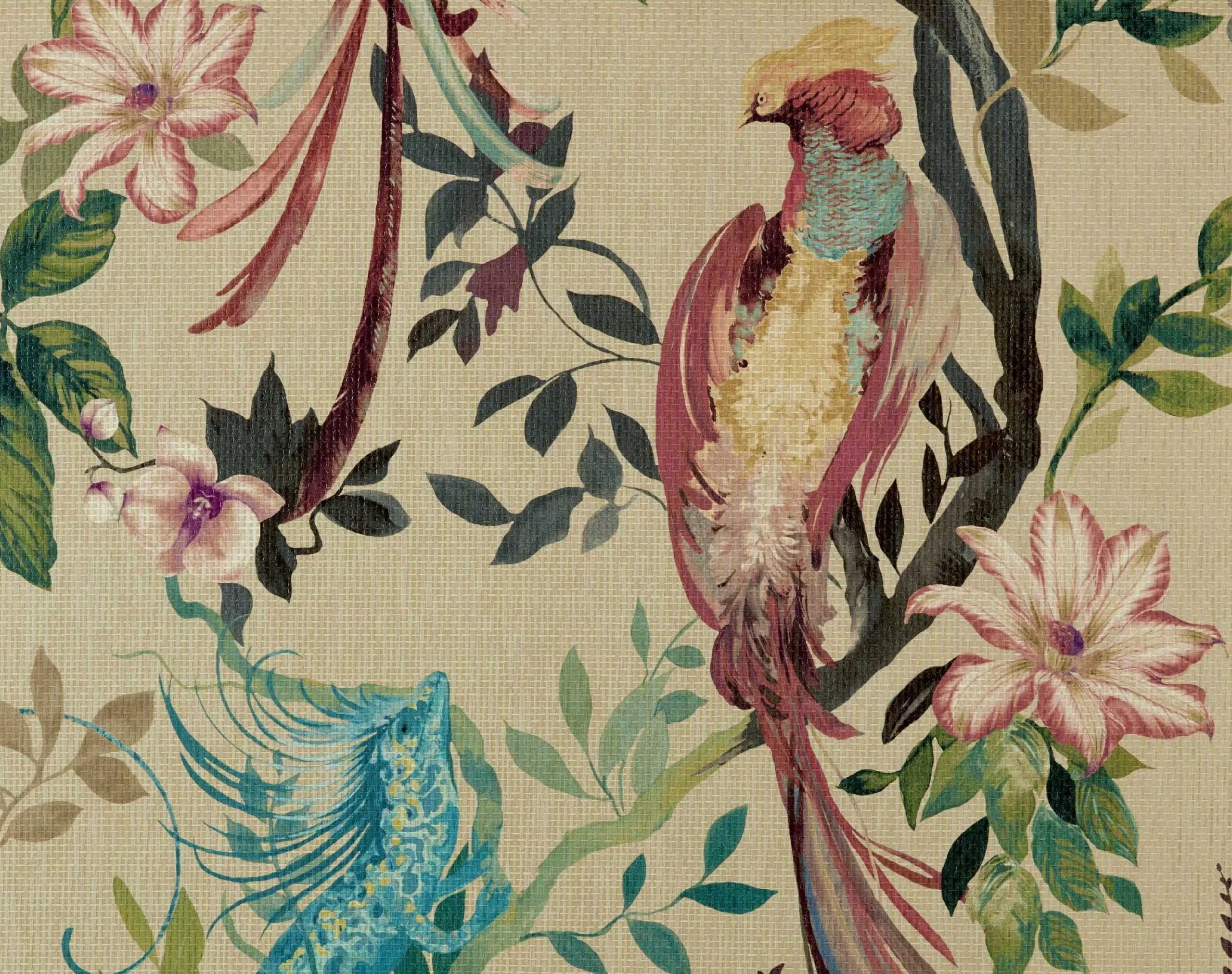 Bird Sonnet Luxury Paper Weave Wallpaper by 1838