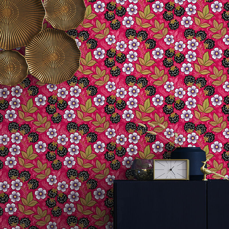 Blackberry Rose Wallpaper by Olenka Design