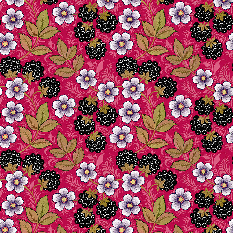 Blackberry Rose Wallpaper by Olenka Design