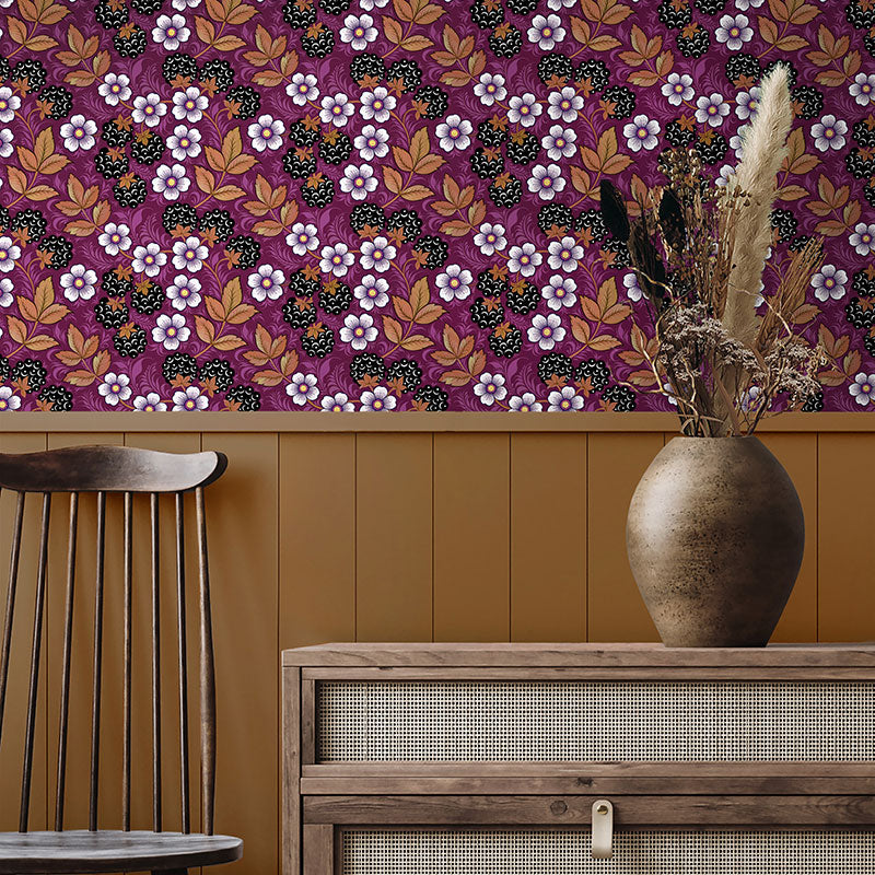 Blackberry Wine Wallpaper by Olenka Design
