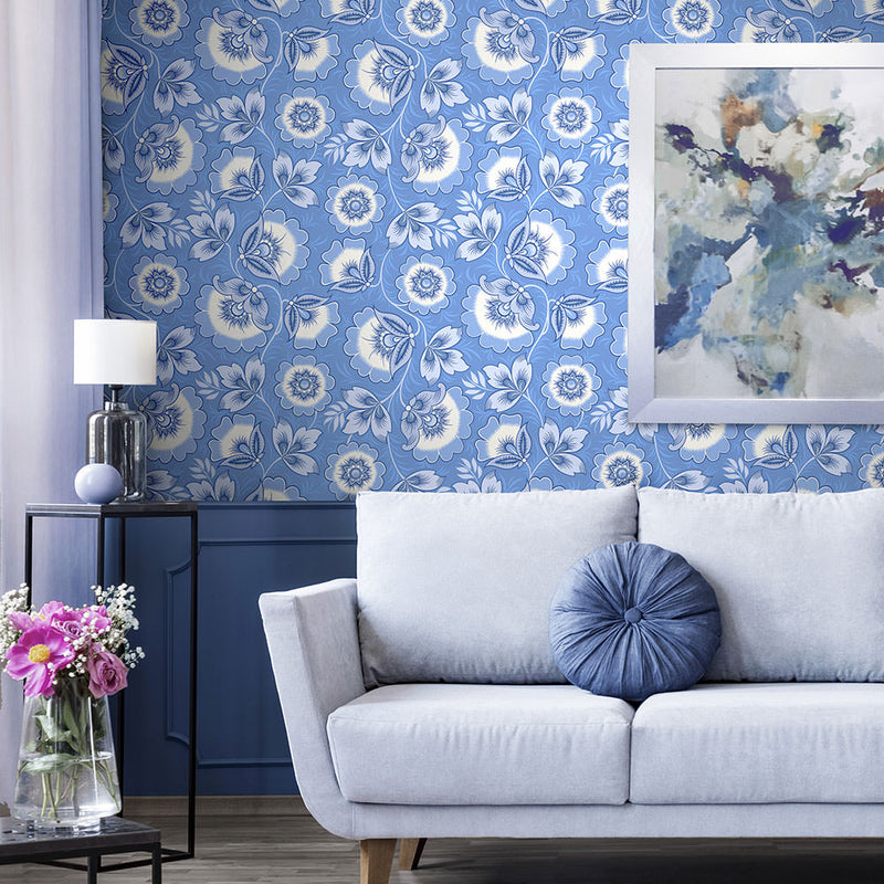 Neva Blue Wallpaper by Olenka Design
