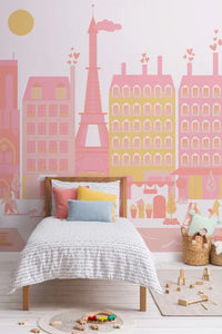 Paris Pink Mural by Hovia