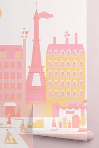 Paris Pink Mural by Hovia