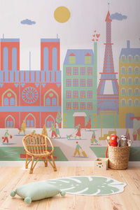 Paris Pink Mural by Hovia