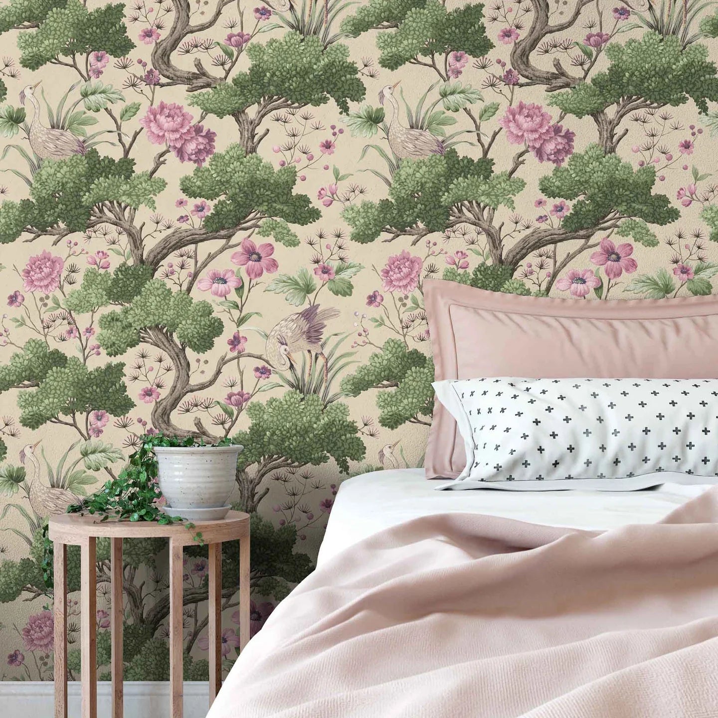 Crane Bird  Wallpaper by Woodchip & Magnolia