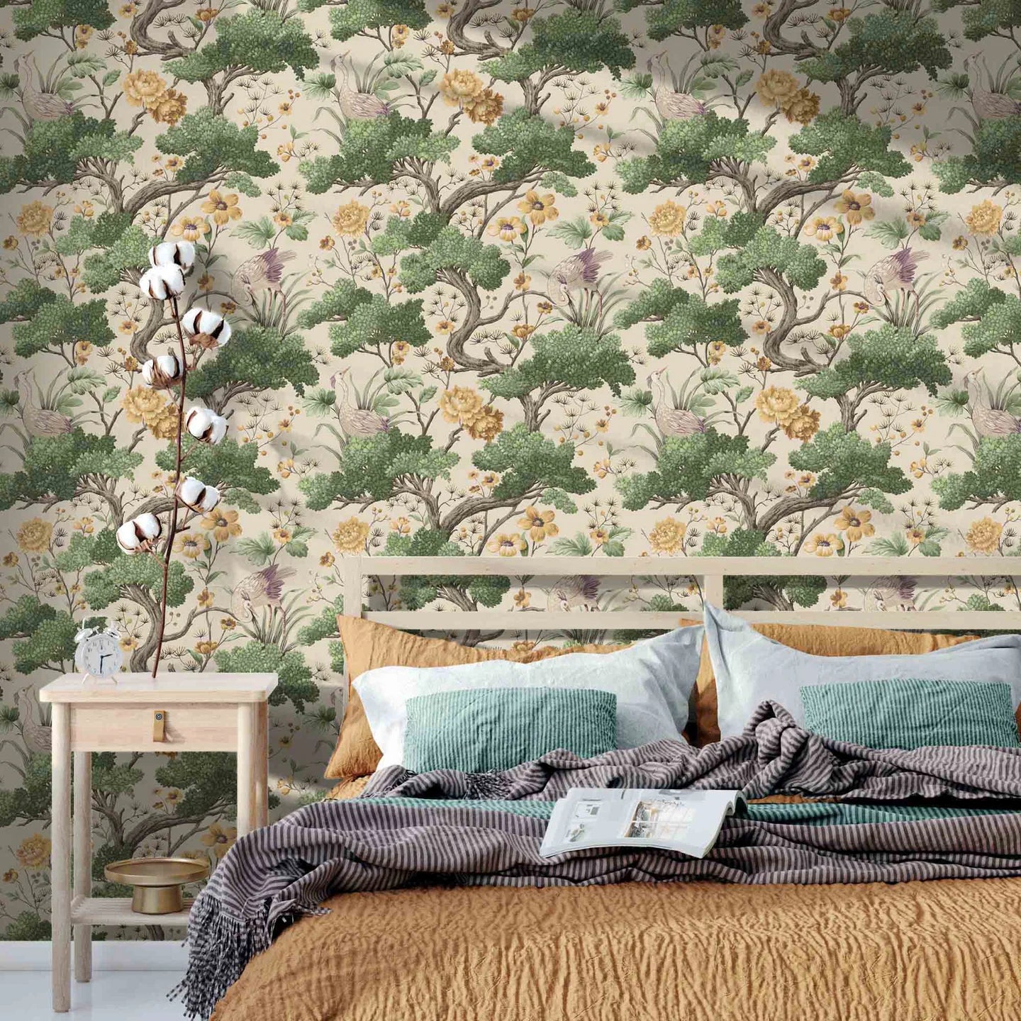 Crane Bird  Wallpaper by Woodchip & Magnolia