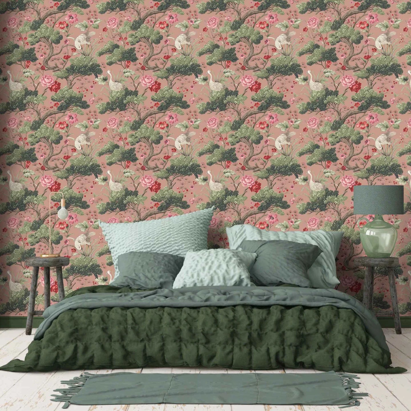Crane Bird  Wallpaper by Woodchip & Magnolia
