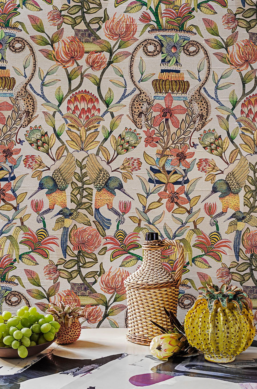 Protea Garden Silk Wallpaper by Cole & Son