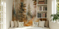 Misty Forest Scene Mural by HappyWall