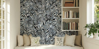 Zebra BW Mural by HappyWall