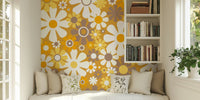 Groovy Retro Garden Flowers 60s Floral Mural by HappyWall