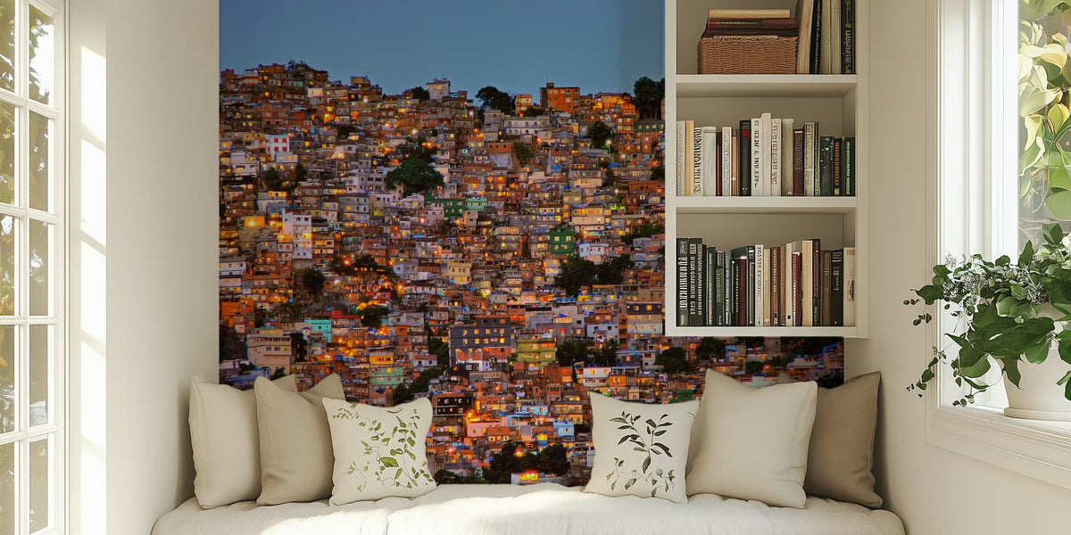 Nightfall in the Favela da Rocinha Mural by HappyWall