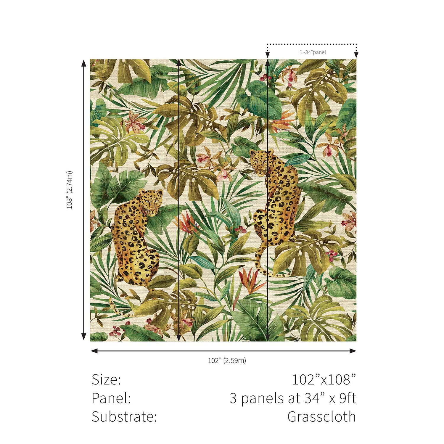 Exotica Grasscloth Mural - Daisy Bennett