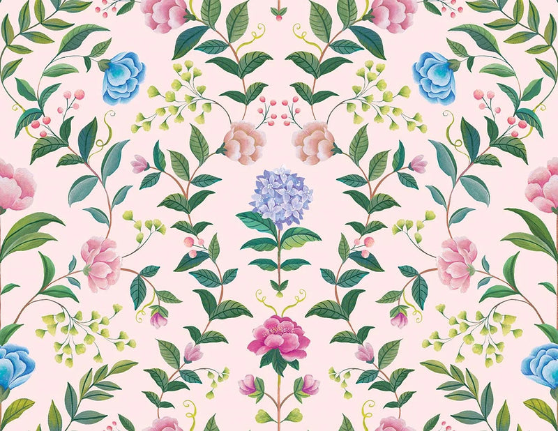 Flora Bella Blush Wallpaper by Daisy Bennett