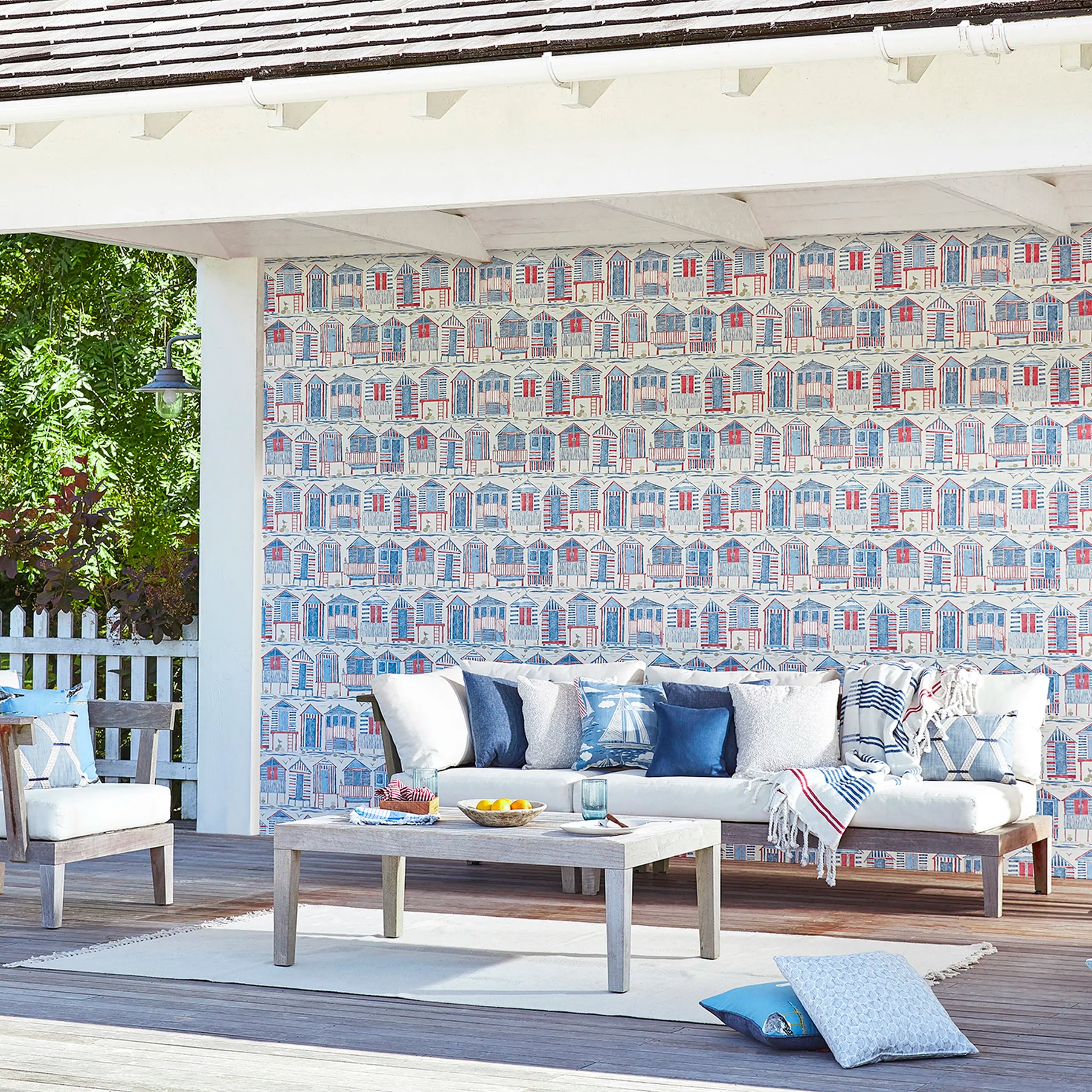 Beach Huts Wallpaper by Sanderson