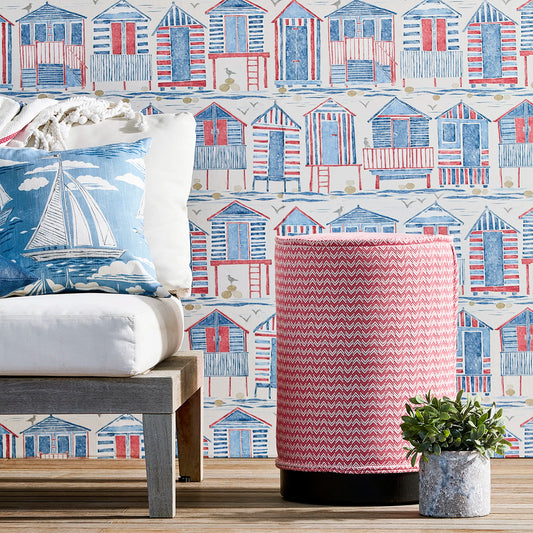 Beach Huts Wallpaper by Sanderson