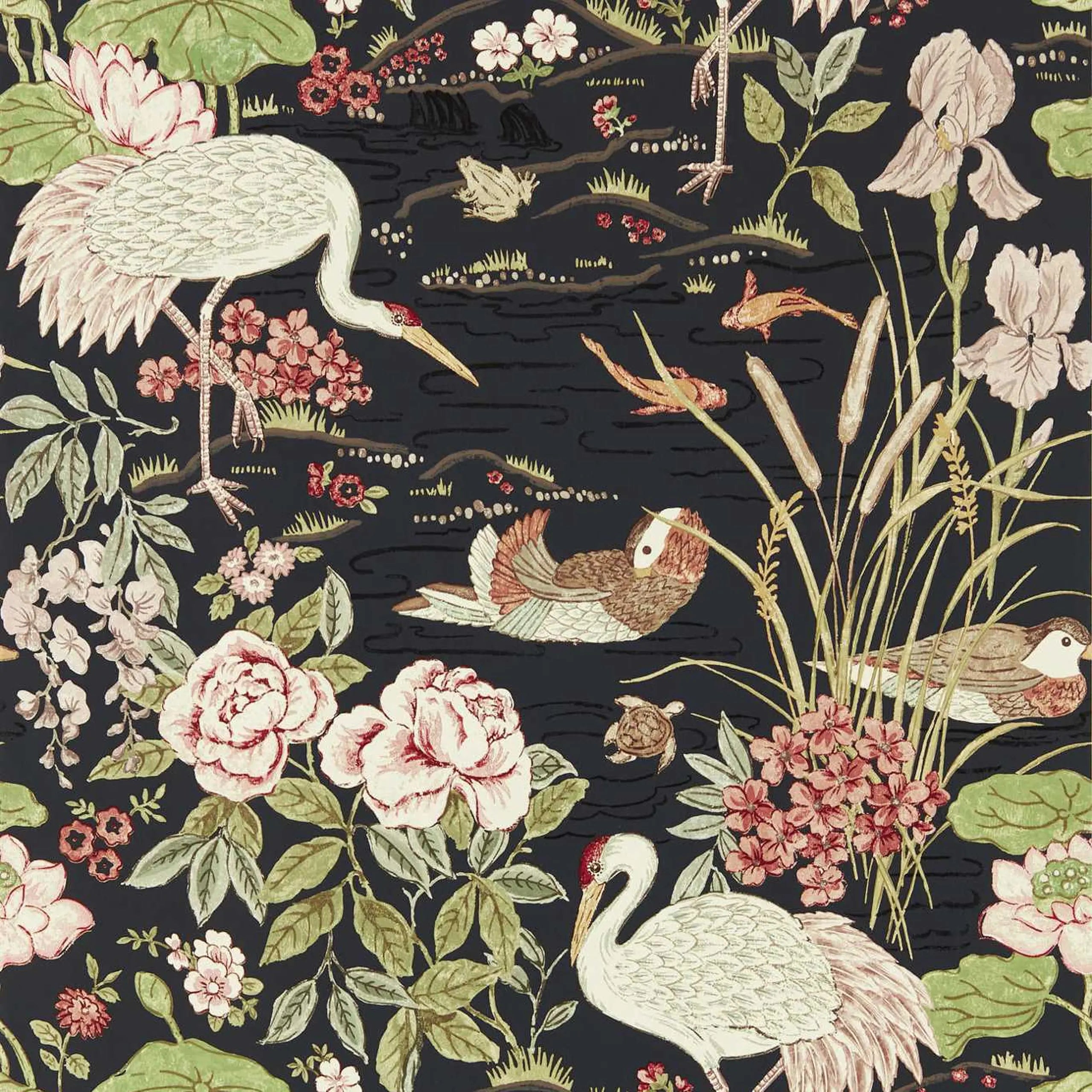 Crane & Frog Wallpaper by Sanderson
