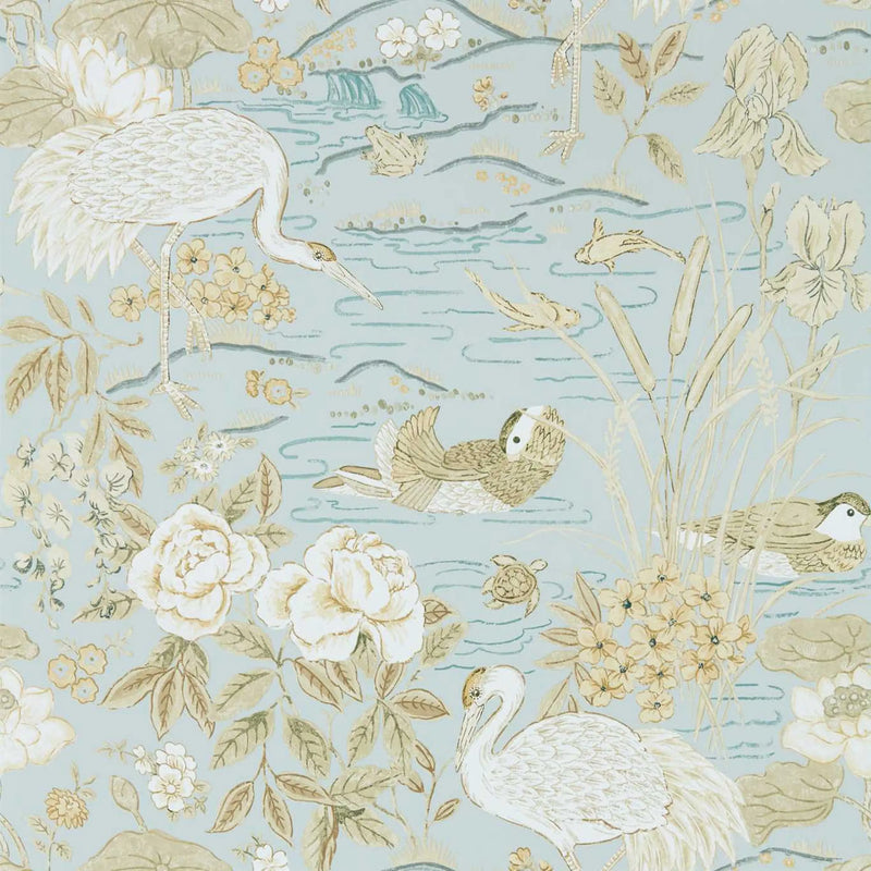 Crane & Frog Wallpaper by Sanderson