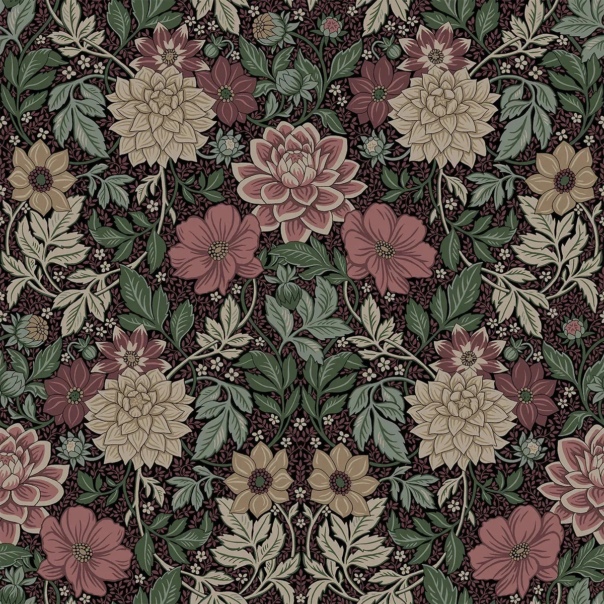 Dahlia Garden Wallpaper by Boråstapeter