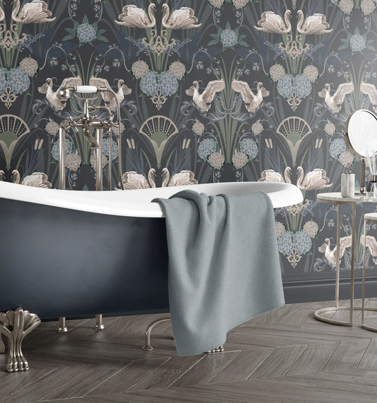 Deco Swan Wallpaper by Graduate Collection