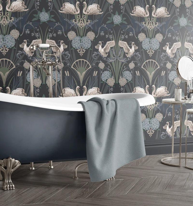 Deco Swan Wallpaper by Graduate Collection