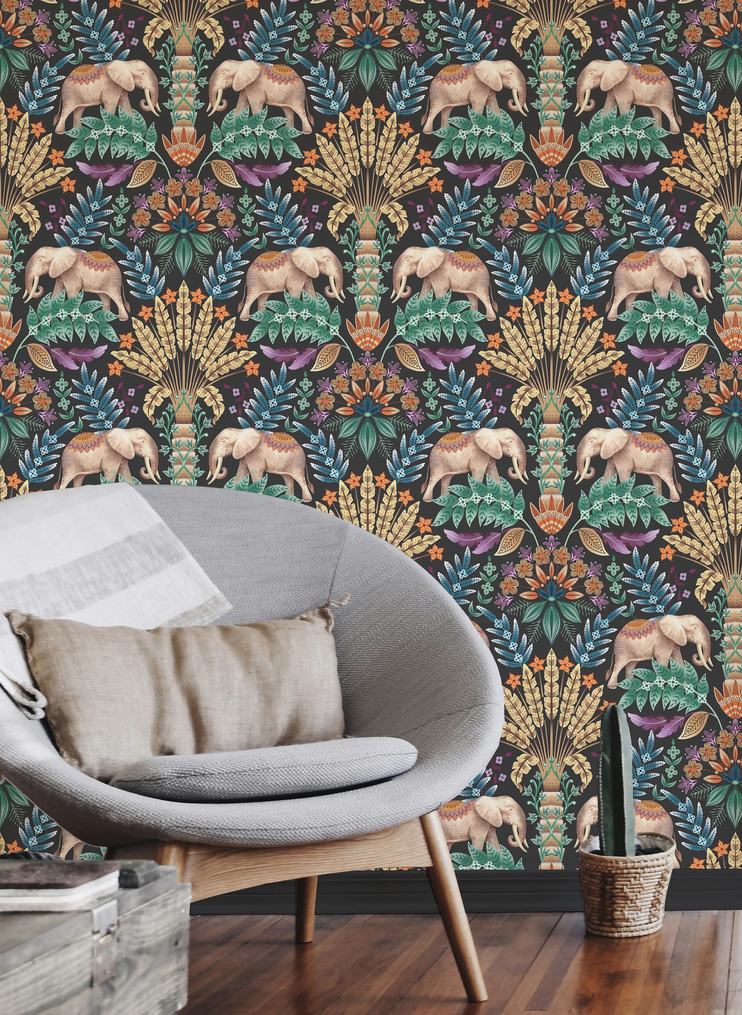 Exotic Elephant Wallpaper by Graduate Collection