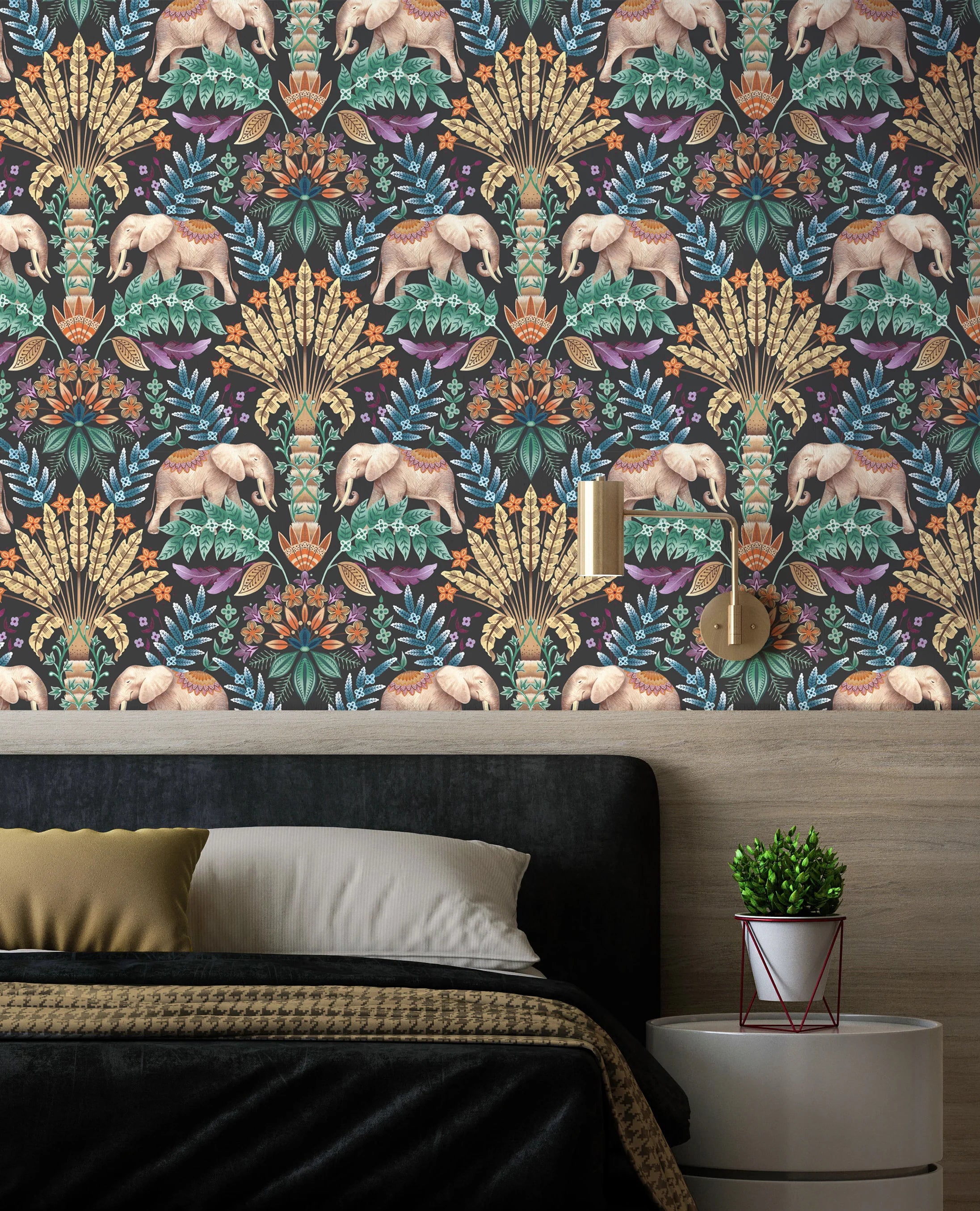 Exotic Elephant Wallpaper by Graduate Collection