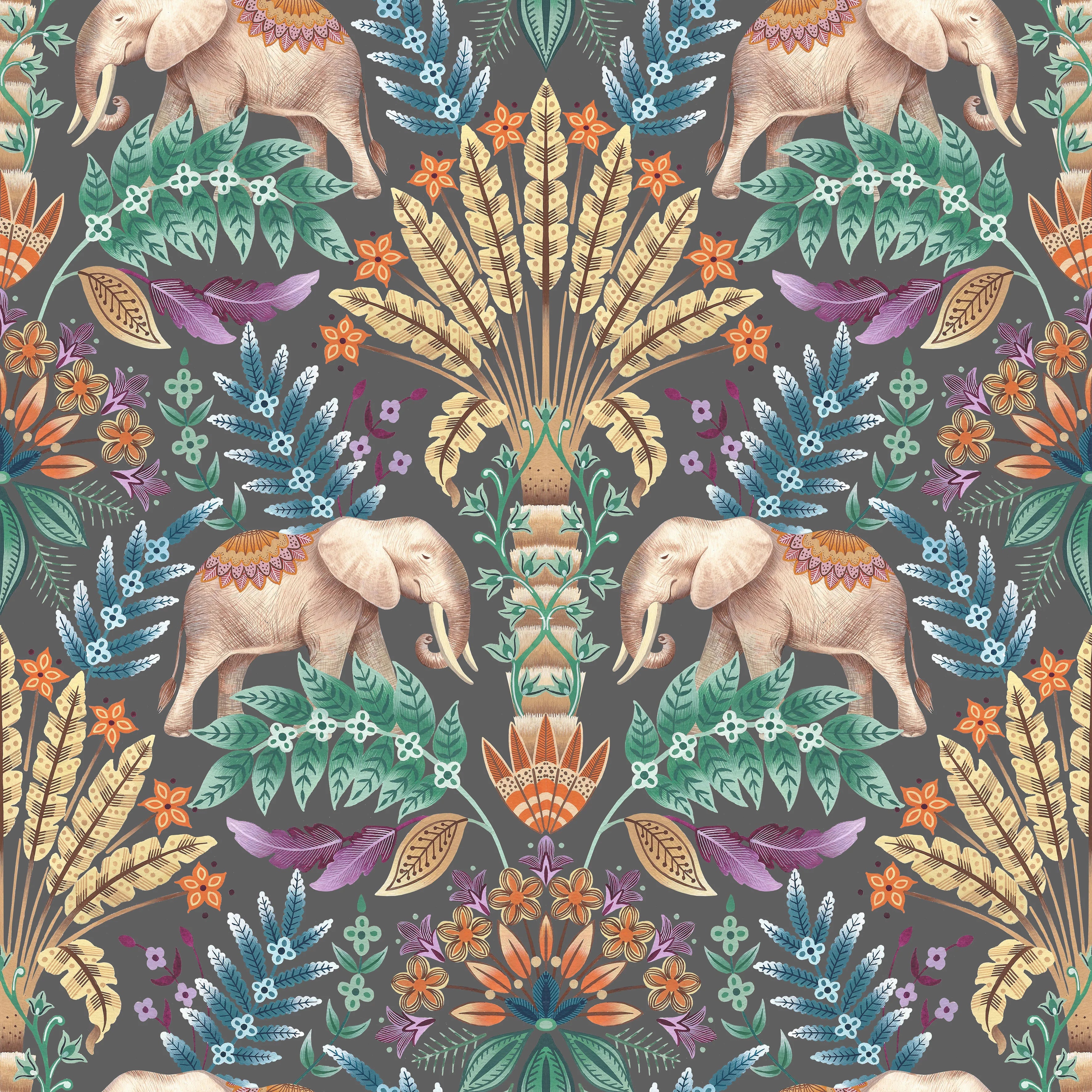 Exotic Elephant Wallpaper by Graduate Collection