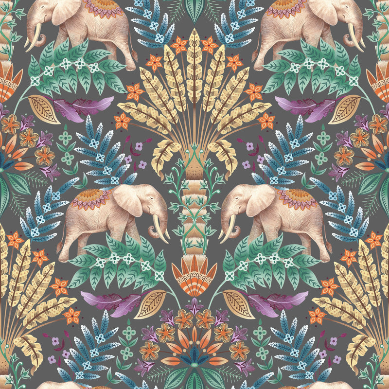 Exotic Elephant Wallpaper by Graduate Collection