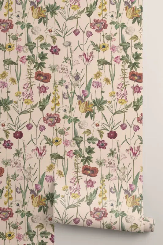 Posie Beige Wallpaper by Hovia