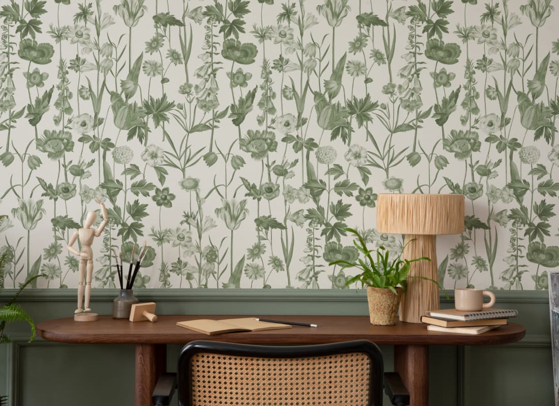 Posie Beige Wallpaper by Hovia