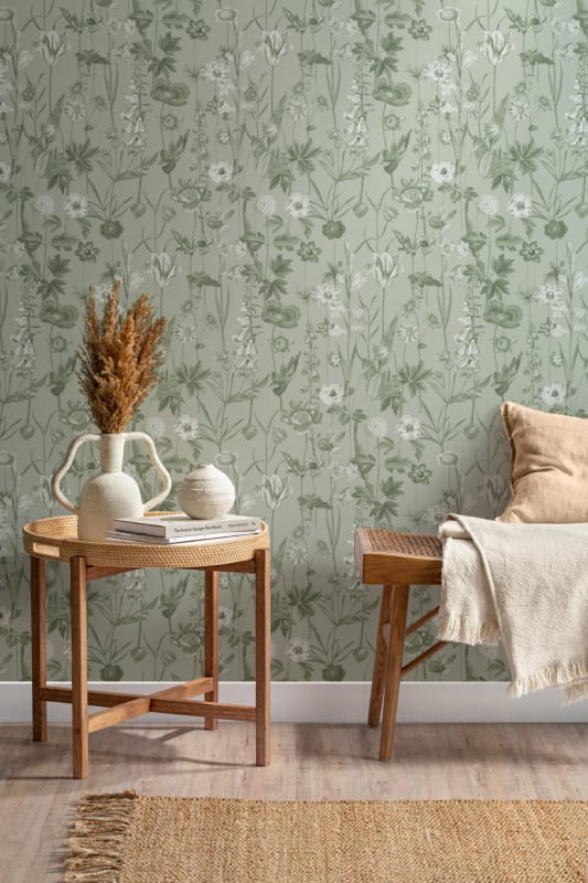 Posie Beige Wallpaper by Hovia