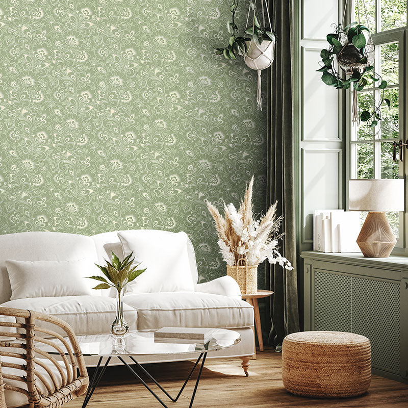 Florence Vintage Green Wallpaper