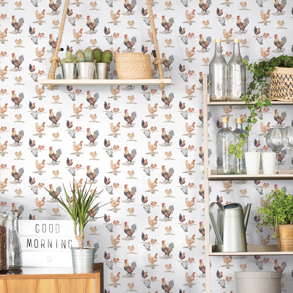 Chickens Wallpaper by Galerie ( Just Kitchens Collection)