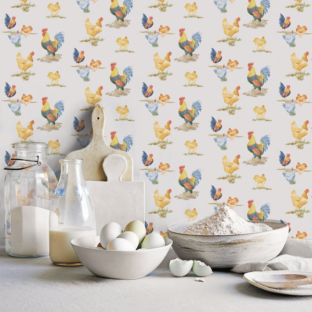 Chickens Wallpaper by Galerie ( Just Kitchens Collection)