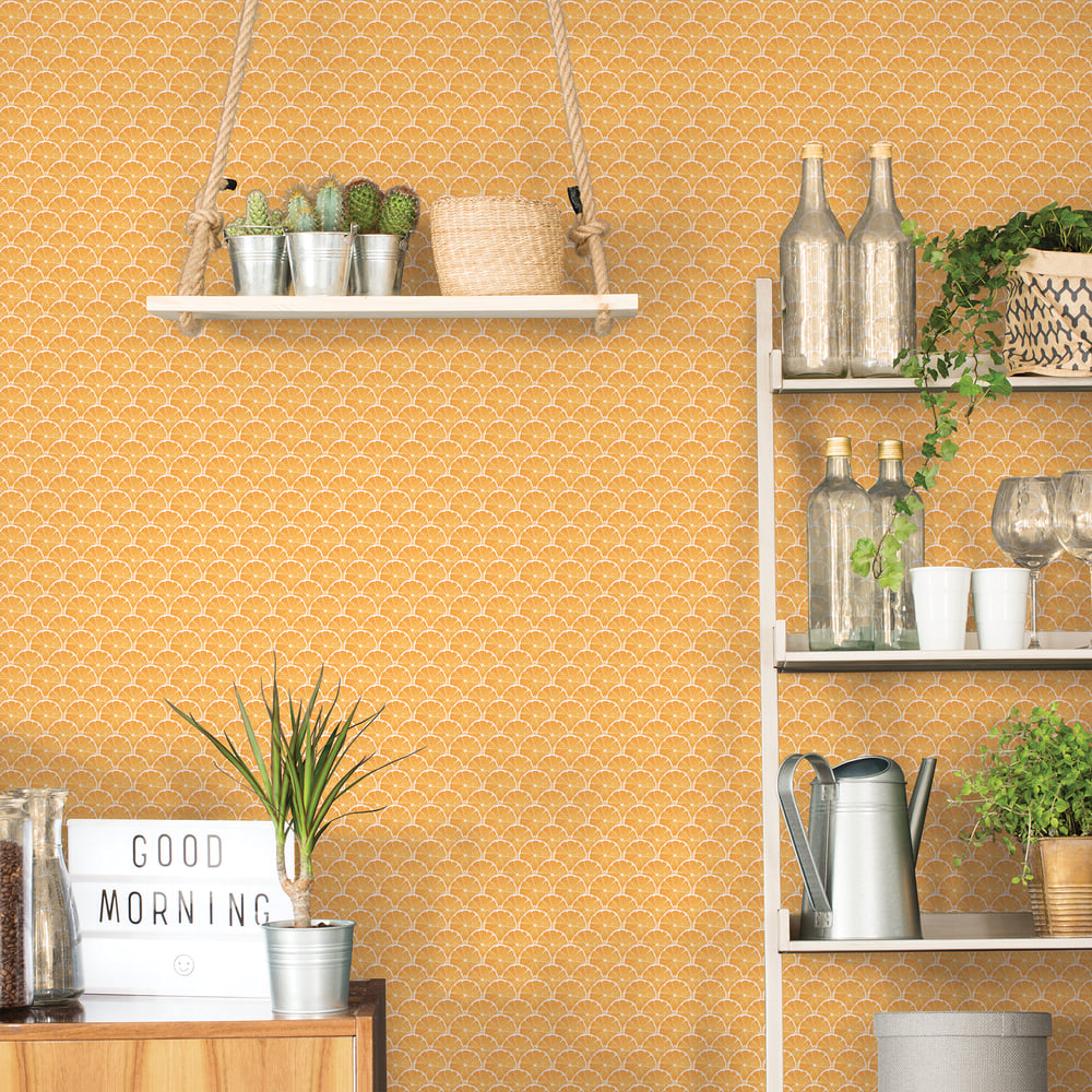 Lemon Scallop Wallpaper by Galerie ( Just Kitchens Collection)