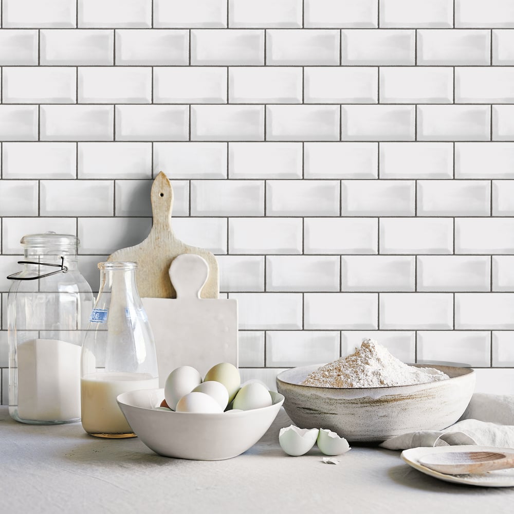 Subway Tile Wallpaper by Galerie (Just Kitchens Collection)