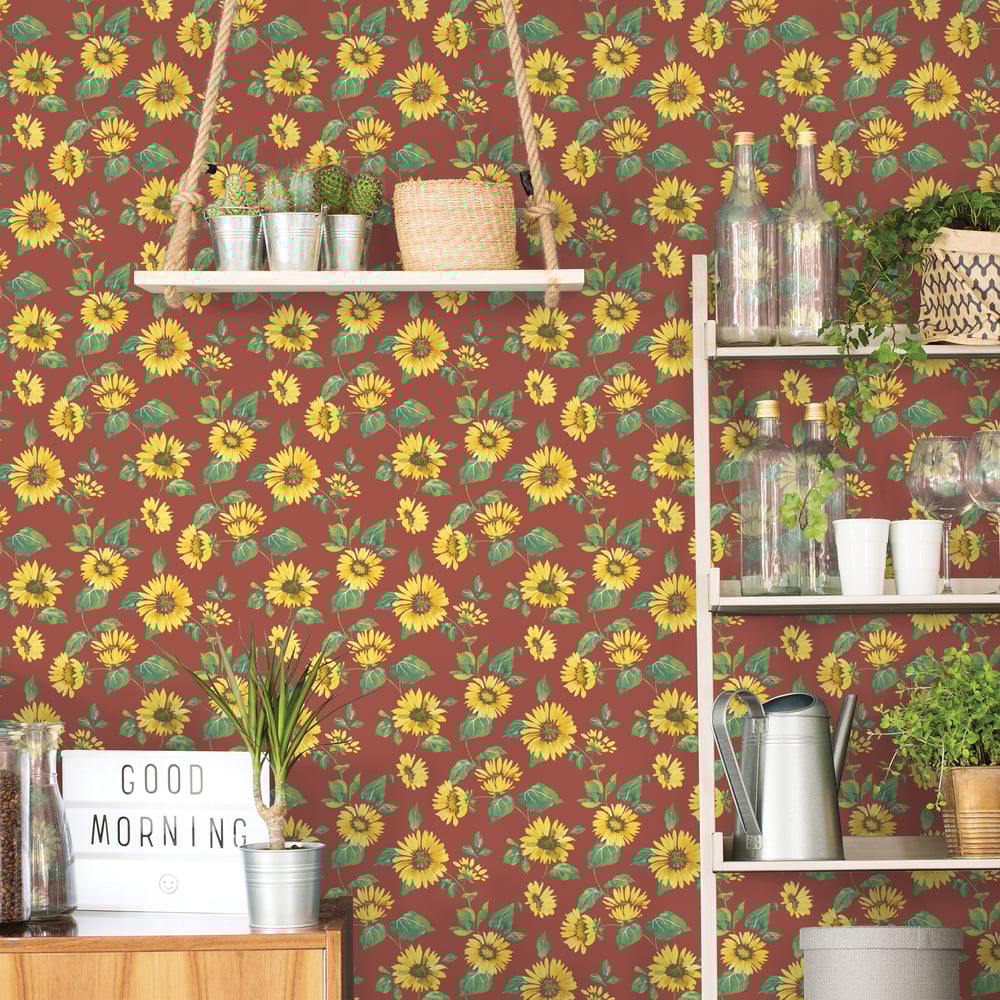 Sunflower Trail Wallpaper by Galerie (Just Kitchens Collection)