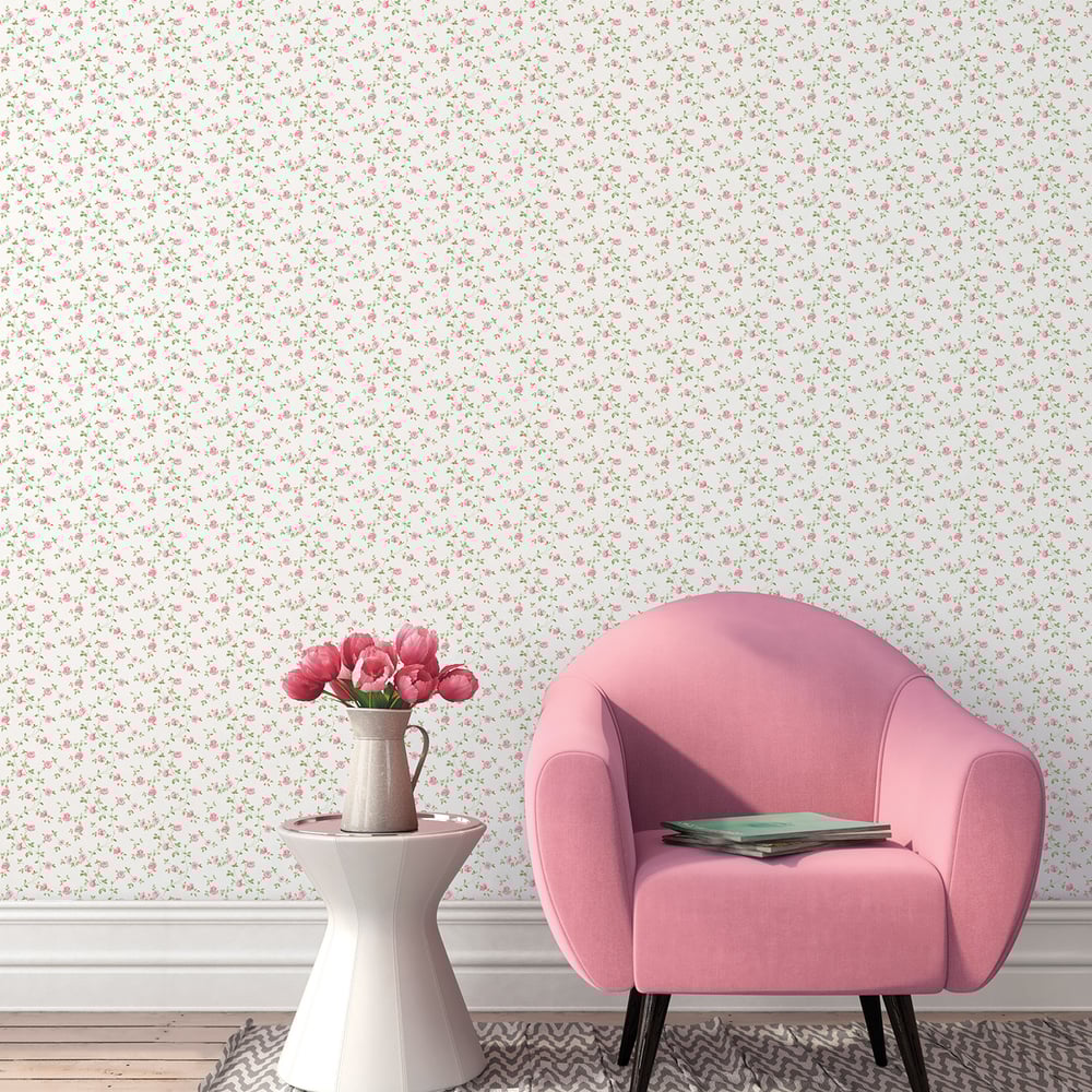 Modern Rose Trail Wallpaper by Galerie (Miniatures 3 Collection)