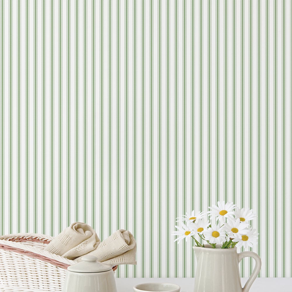 Ticking Stripe Wallpaper by Galerie (Smart Stripes 3 Collection)