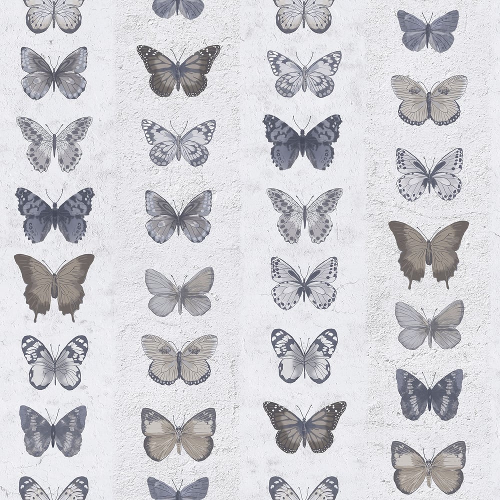 Jewel Butterflies Stripe Wallpaper by Galerie (Organic Textures Collection)